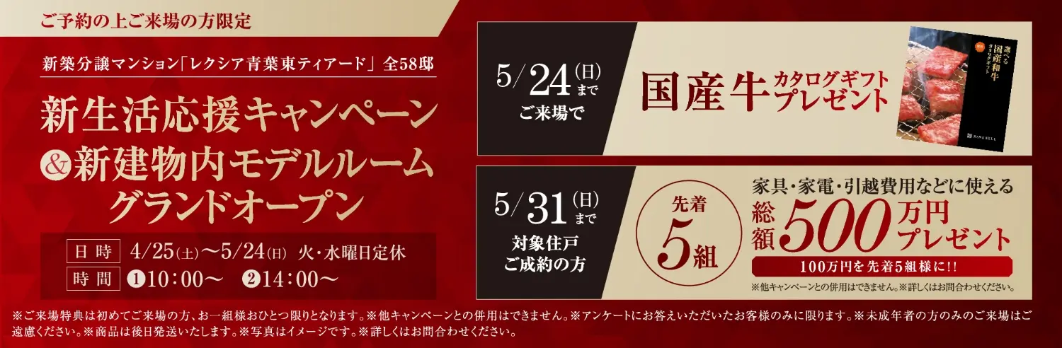 新生活応援キャンペーン＆新建物内モデルルームグランドオープン